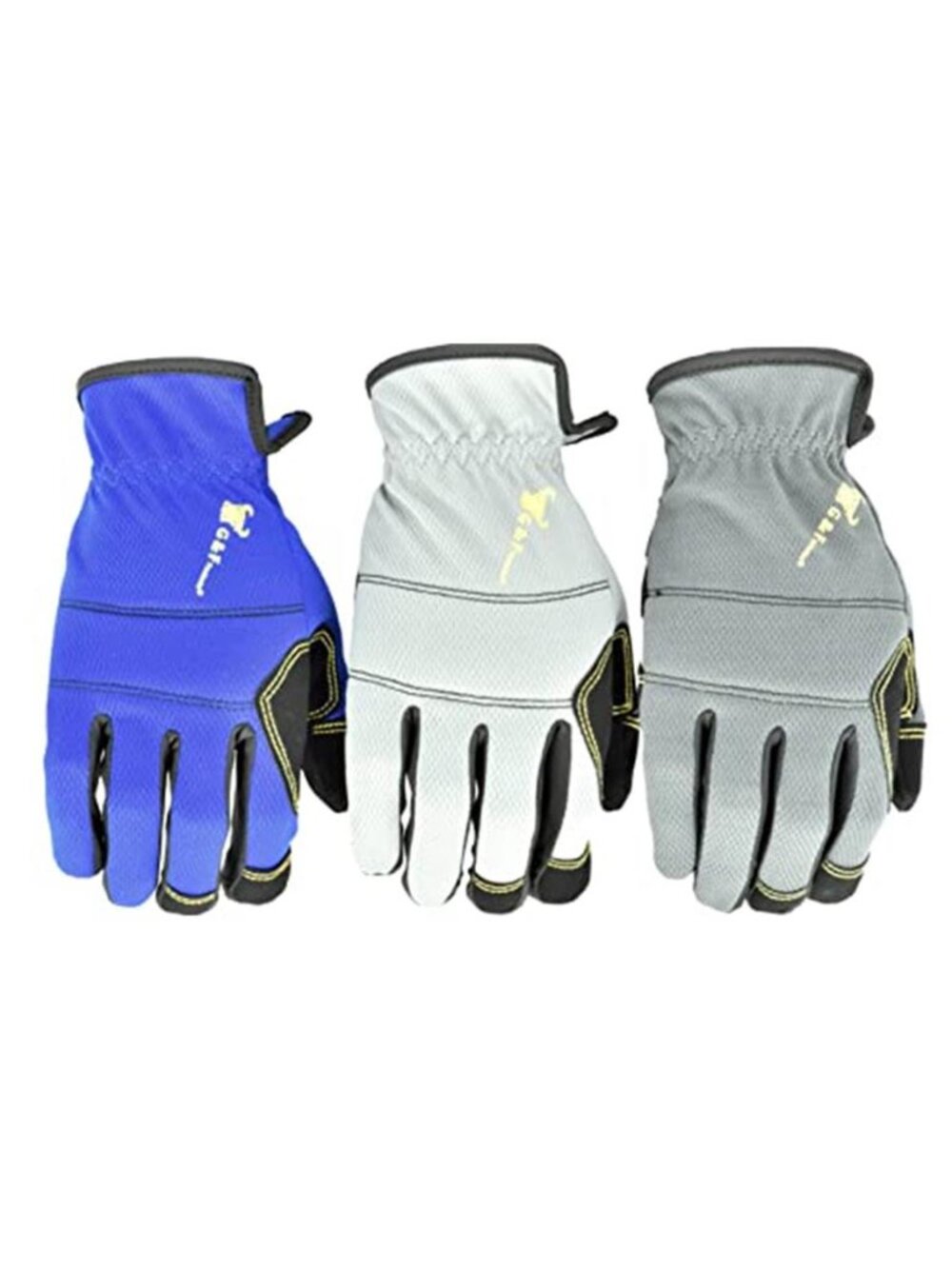 Work Gloves Large Pack 3 Faux Leather Padded Anti Vibration Grip Durable